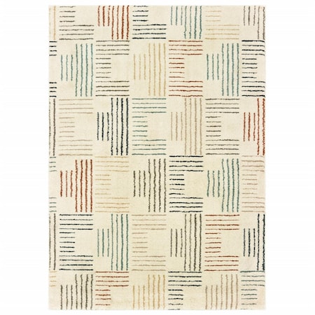 Planon 2 x 3 ft. Ivory & Multi Color Neutral Tone Scratch Indoor Accent Rug PL3100392